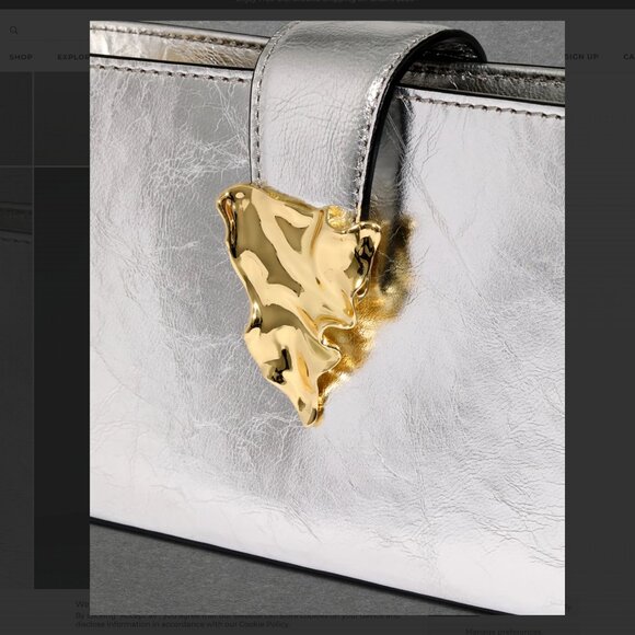 Alexis Bittar Convertible Crossbody Handbag - Silver w/ Gold Hardware - Like New - Picture 6 of 13